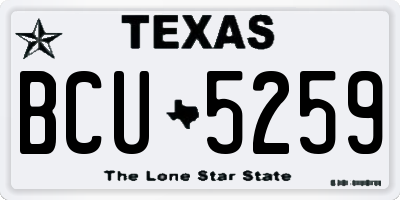 TX license plate BCU5259