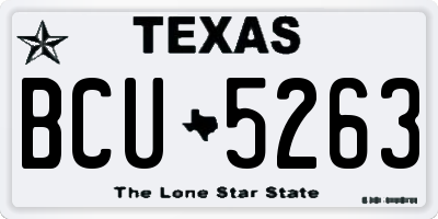 TX license plate BCU5263