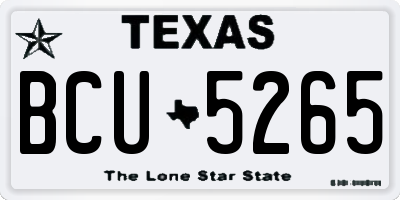 TX license plate BCU5265