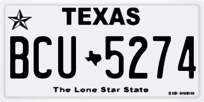 TX license plate BCU5274