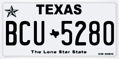 TX license plate BCU5280