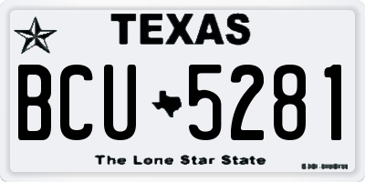 TX license plate BCU5281