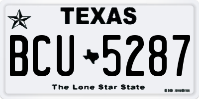 TX license plate BCU5287