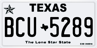TX license plate BCU5289