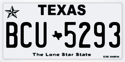TX license plate BCU5293