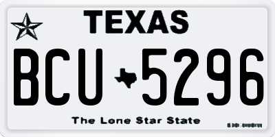 TX license plate BCU5296