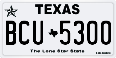 TX license plate BCU5300