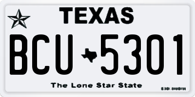 TX license plate BCU5301