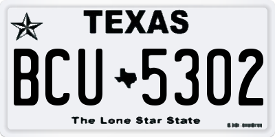 TX license plate BCU5302