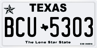 TX license plate BCU5303