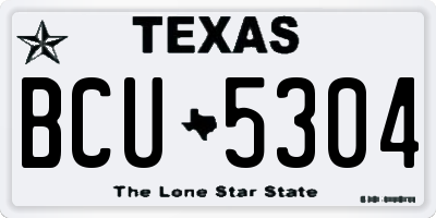 TX license plate BCU5304