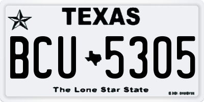 TX license plate BCU5305