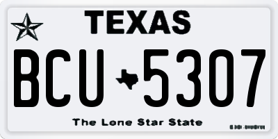 TX license plate BCU5307