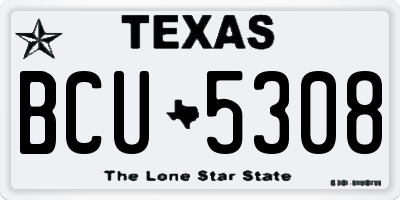 TX license plate BCU5308