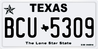 TX license plate BCU5309