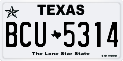 TX license plate BCU5314