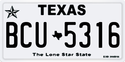 TX license plate BCU5316