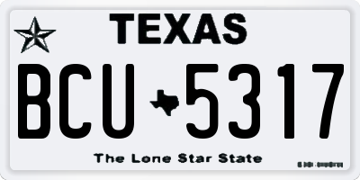 TX license plate BCU5317