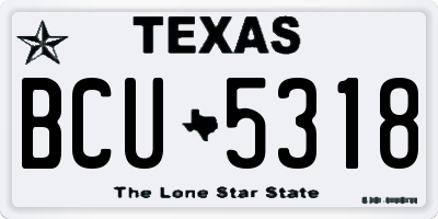 TX license plate BCU5318