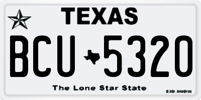 TX license plate BCU5320