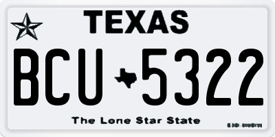TX license plate BCU5322