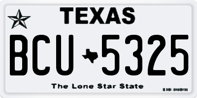 TX license plate BCU5325