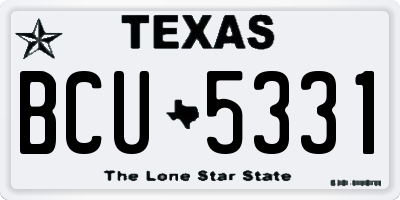 TX license plate BCU5331