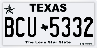 TX license plate BCU5332