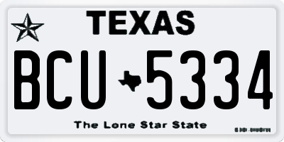 TX license plate BCU5334