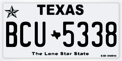 TX license plate BCU5338