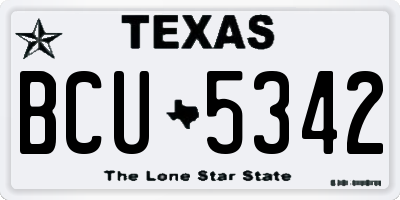 TX license plate BCU5342