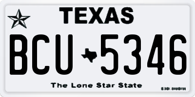 TX license plate BCU5346