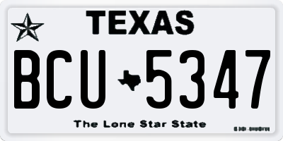TX license plate BCU5347
