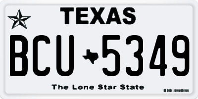 TX license plate BCU5349