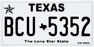 TX license plate BCU5352
