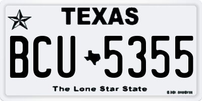 TX license plate BCU5355