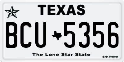 TX license plate BCU5356