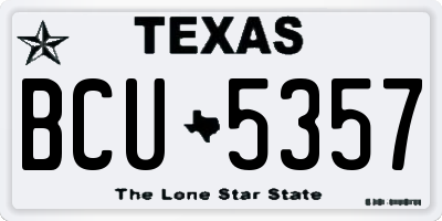 TX license plate BCU5357