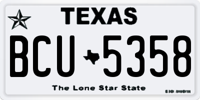 TX license plate BCU5358