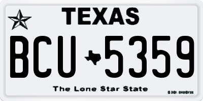 TX license plate BCU5359