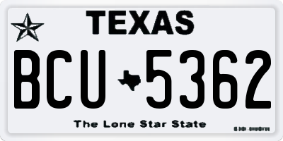 TX license plate BCU5362