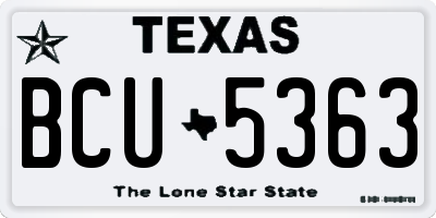 TX license plate BCU5363