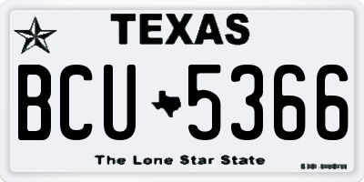 TX license plate BCU5366