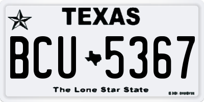 TX license plate BCU5367
