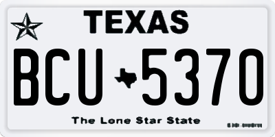 TX license plate BCU5370