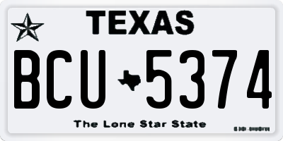 TX license plate BCU5374