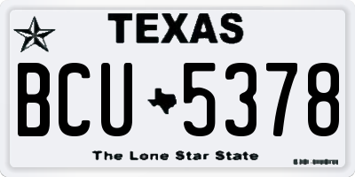 TX license plate BCU5378