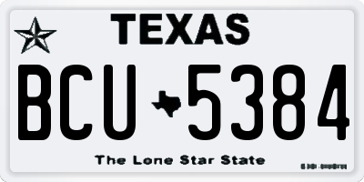 TX license plate BCU5384