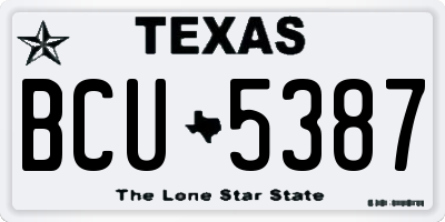 TX license plate BCU5387