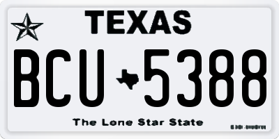 TX license plate BCU5388